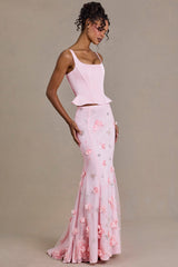 Embellished Tulle Skirt in Baby Pink
