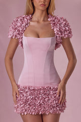 Cropped Bolero in Blush Pink