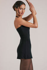 Longline Halterneck Top in Black