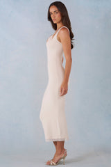 Modal Lace-Trim Midaxi Dress in Ivory