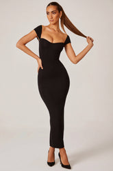 Sweetheart Neckline Maxi Dress in Black