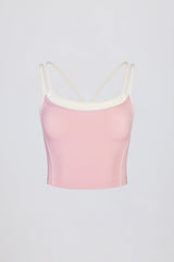 Soft Active Layered Tank Top in Powder Pink