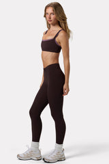 Soft Active Ruched Leggings in Espresso