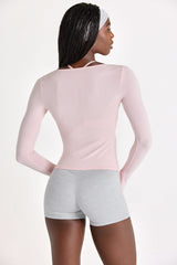ButterCloud™ Tie-Front Top in Blush