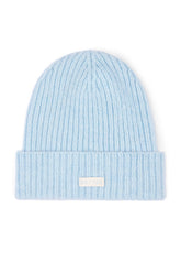 Ribbed Knit Beanie Hat in Powder Blue