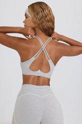 Soft Active Low-Impact Sports Bra in Grey Marl