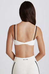 Soft Active Twist-Back Layered Sports Bra in Coconut