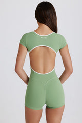 Soft Active Open-Back Unitard in Jade