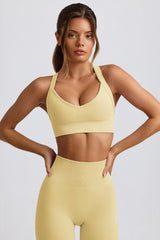 Super Sculpt Seamless Crossback Sports Bra in Butter