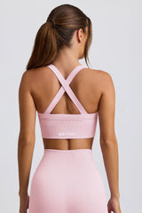 Super Sculpt Seamless Crossback Sports Bra in Soft Pink