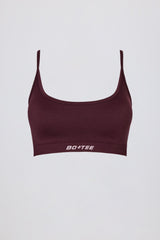 Super Sculpt Seamless Backless Sports Bra in Burgundy