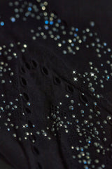 Embellished Mid-Rise Mini Skirt in Black