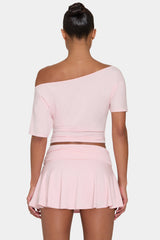 ButterCloud™ Slouchy Off-Shoulder Top in Blush