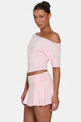 ButterCloud™ Slouchy Off-Shoulder Top in Blush