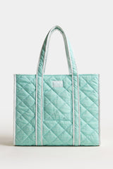 Jersey Tote Bag in Aqua Stripe