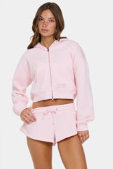 Oversized Zip-Up Hoodie in Sorbet