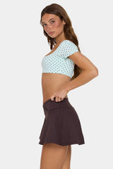 Soft Active Cap Sleeve Crop Top in Mint Chip