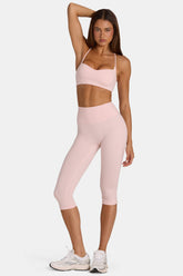 Soft Active Capri Leggings in Blush Marl