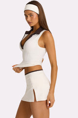 Soft Active Collared Tank Top in Coconut