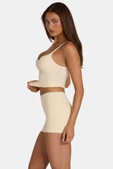 Soft Active Mini Shorts in Lemon Marl