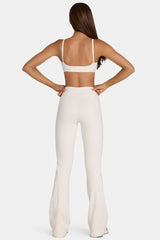 Soft Active V-Waist Flared Leggings in Coconut