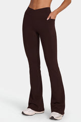Soft Active V-Waist Flared Leggings in Espresso