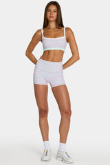 Soft Active Mini Shorts in Multi Stripe