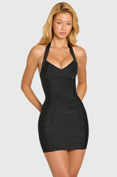 Bandage Bodycon Mini Dress in Black