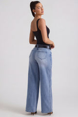 Low-Rise Wide-Leg Jeans in Vintage Wash