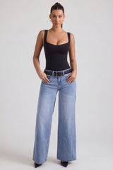 Low-Rise Wide-Leg Jeans in Vintage Wash