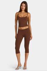 Modal Capri Leggings in Cocoa Brown