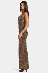 Modal Square-Neck Maxi Dress in Leopard
