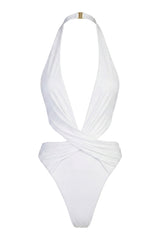 Halterneck Cheeky Swimsuit in Coconut