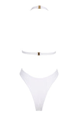 Halterneck Cheeky Swimsuit in Coconut