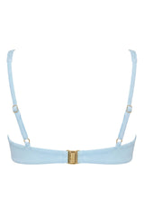 Underwired Bikini Top in Blue Gingham Print
