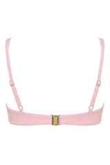 Underwired Bikini Top in Pink Gingham Print