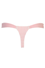 Thong Bikini Bottoms in Pink Gingham Print