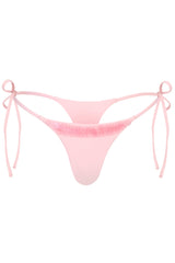 Side-Tie Thong Bikini Bottoms in Baby Pink