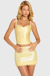 Satin Corset Top in Butter
