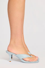 Heeled Thong Sandals in Arctic Blue