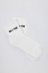 Ribbed Crew Sock Bundle in White