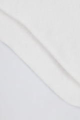 Ribbed Half-Crew Socks in White