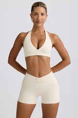 Ruched Mini Shorts in Vanilla