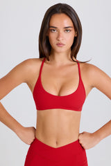 Soft Active Racerback Sports Bra in Strawberry