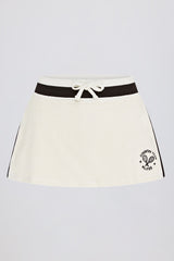 Terry Towelling Mid-Rise Skort in Ivory