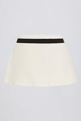 Terry Towelling Mid-Rise Skort in Ivory