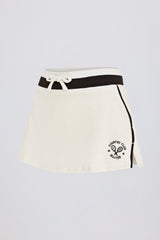 Terry Towelling Mid-Rise Skort in Ivory