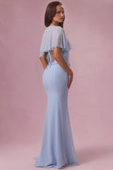 Chiffon Cape in Sky Blue
