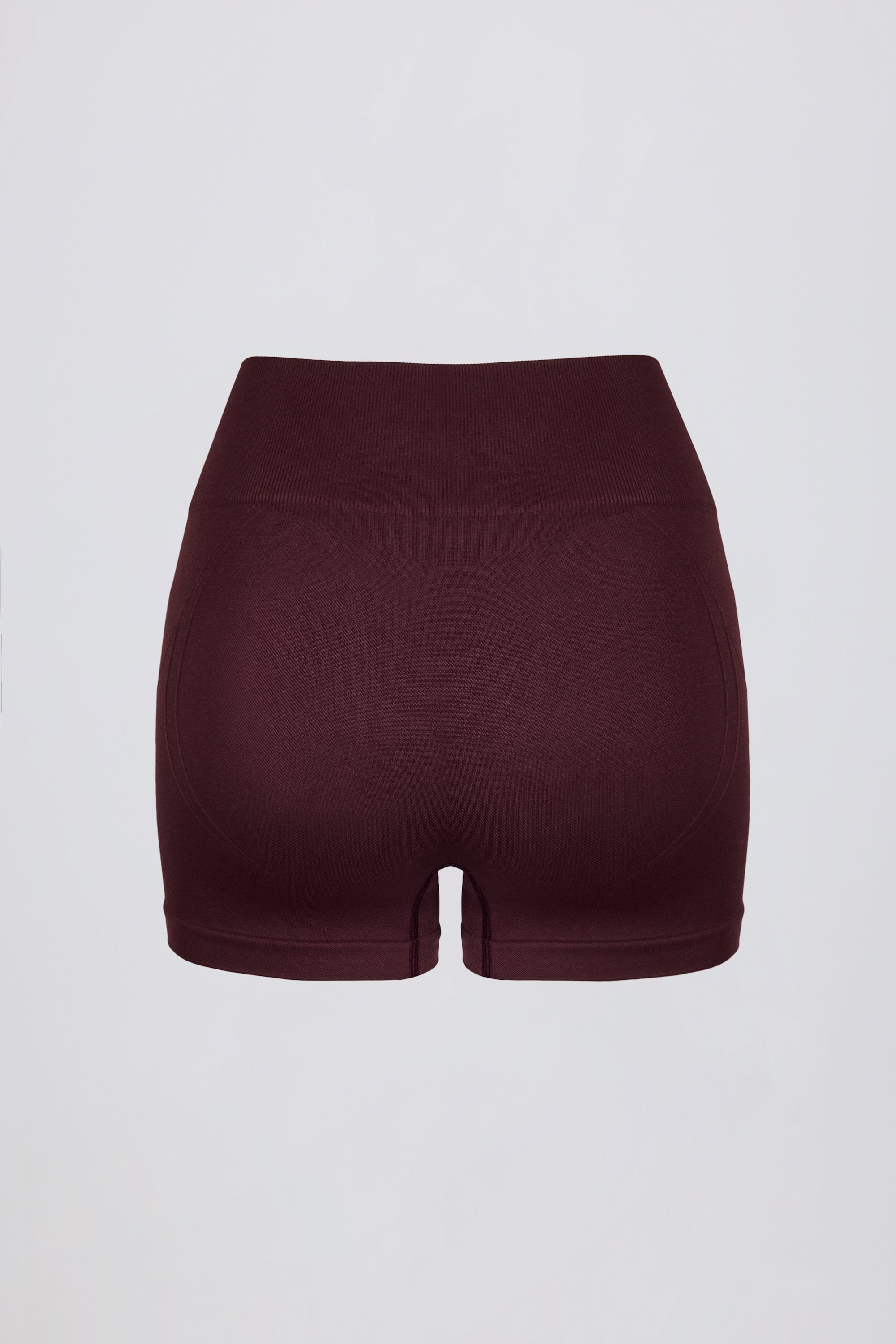 Super Sculpt Seamless Mini Shorts in Burgundy