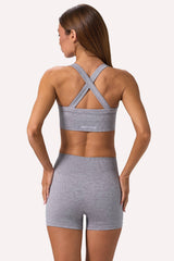 Super Sculpt Seamless Mini Shorts in Grey Marl